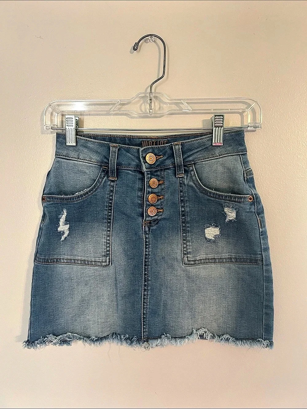 Girls Denim Mini Skirt in Blue